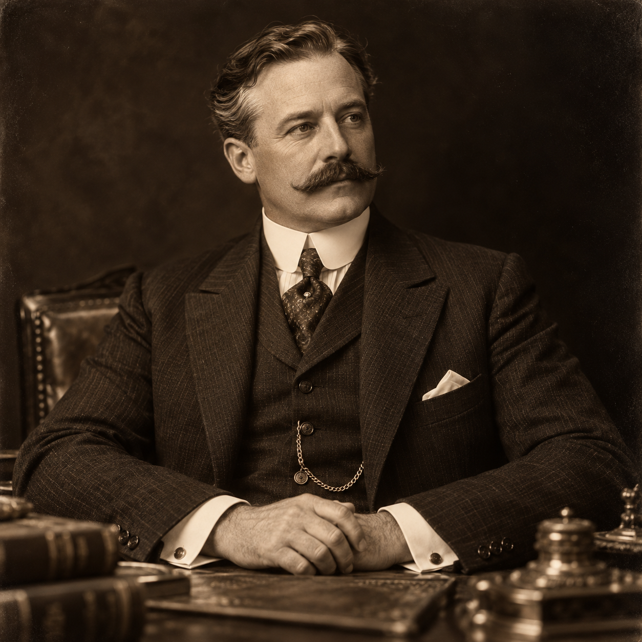 Vintage-style illustration of a fictional gentleman